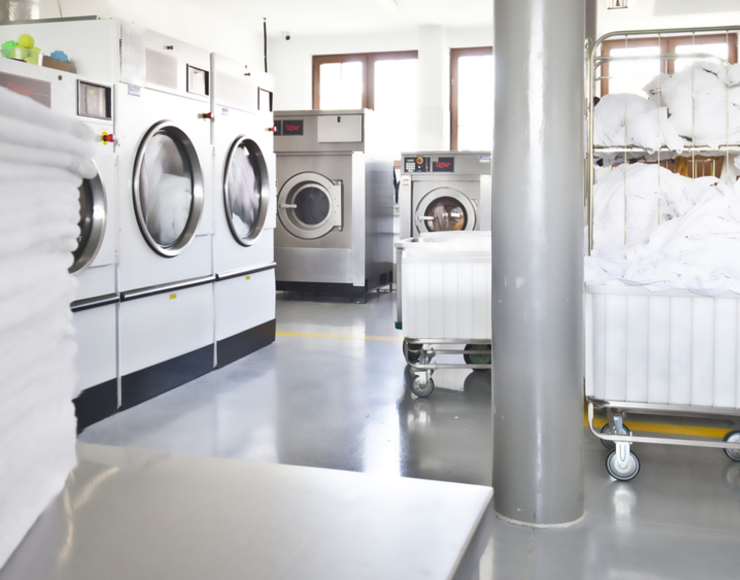 inside of laundromat